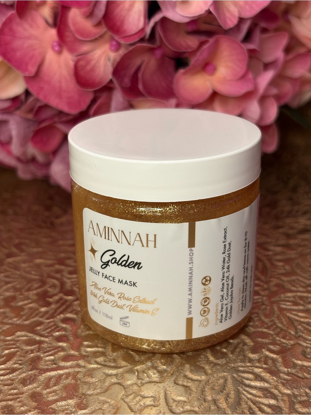 AMINNAH Golden Jelly Face Mask